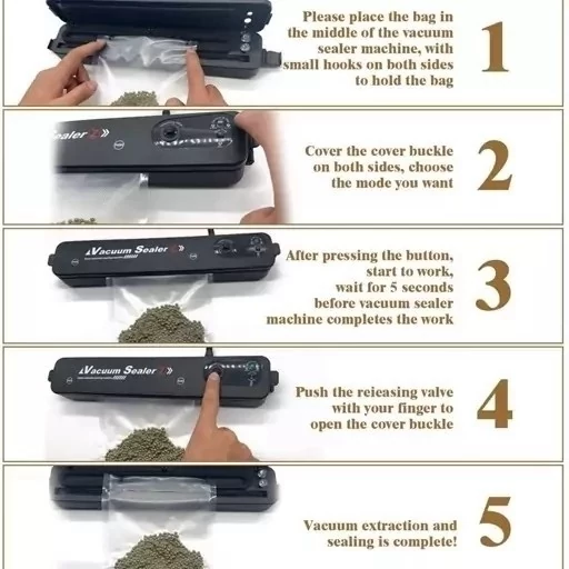 دستگاه بسته بندی خلاء اتوماتیک وکیوم و پرس مواد غذایی vacuum sealer