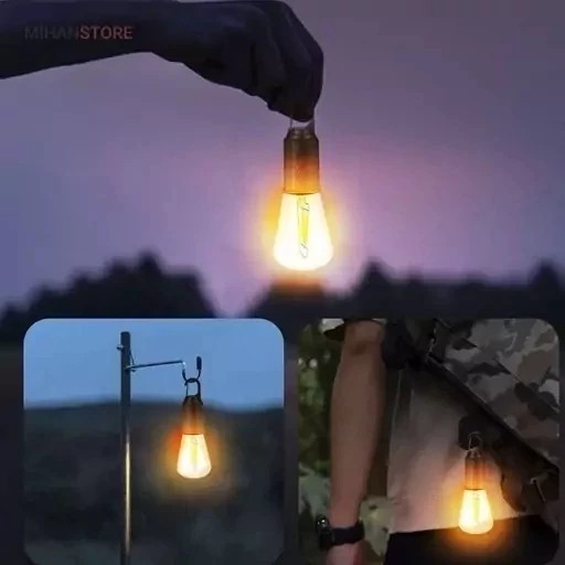 لامپ شارژی کمپینگ فیلامنتی قلاب دار مدل CAMPING LAMP HK-169