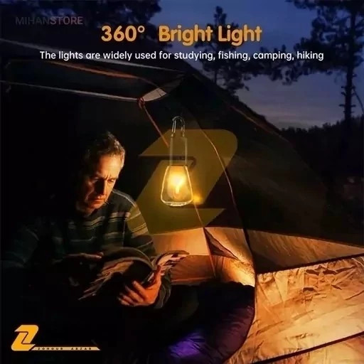 لامپ شارژی کمپینگ فیلامنتی قلاب دار مدل CAMPING LAMP HK-169