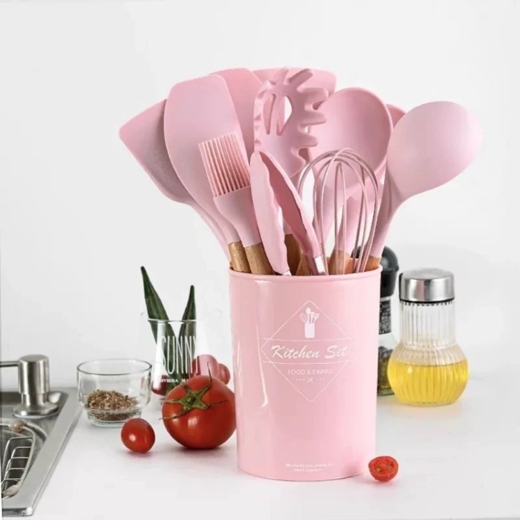 سرویس کفگیر و ملاقه 12 پارچه کیچن ست مدل UNT45 ( سطل کوچک)