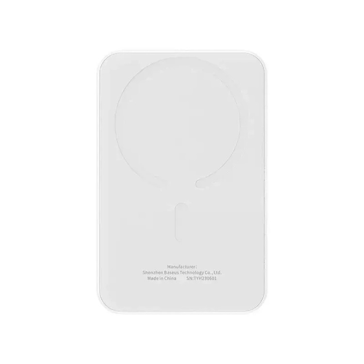 پاور بانک بی سیم مگنتی باسئوس مدل Magnetic Mini Wireless 20w با ظرفیت 5000 میلی امپر