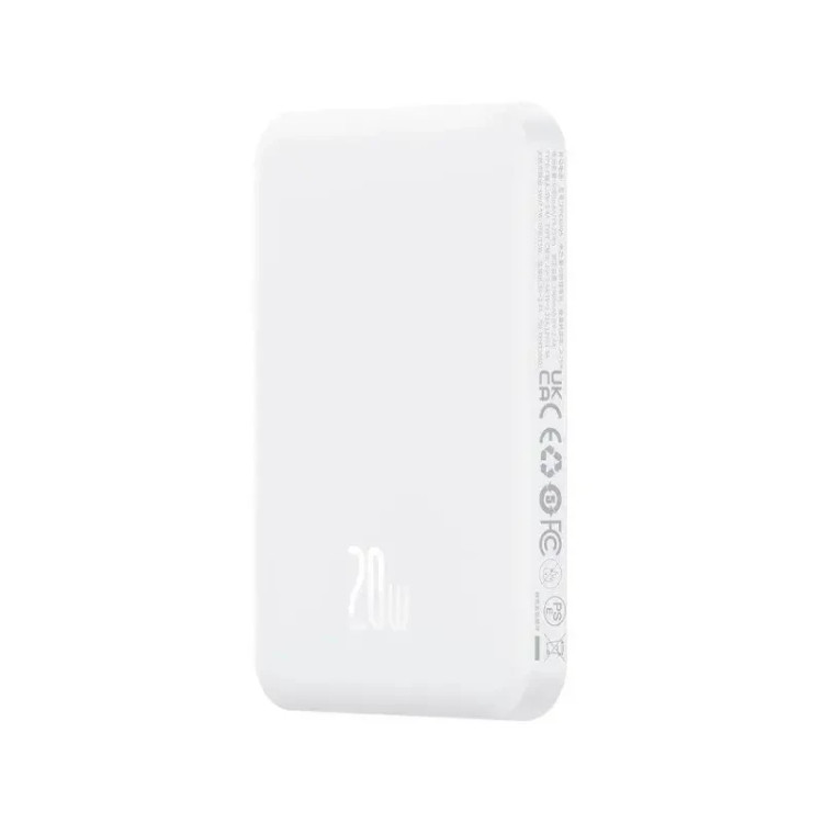 پاور بانک بی سیم مگنتی باسئوس مدل Magnetic Mini Wireless 20w با ظرفیت 5000 میلی امپر