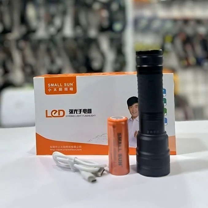 چراغ قوه فلزی دستی مسافرتی جیبی شارژی چند حالته زوم دار اسمال سان مدل SMALL SUN ZY-Z08