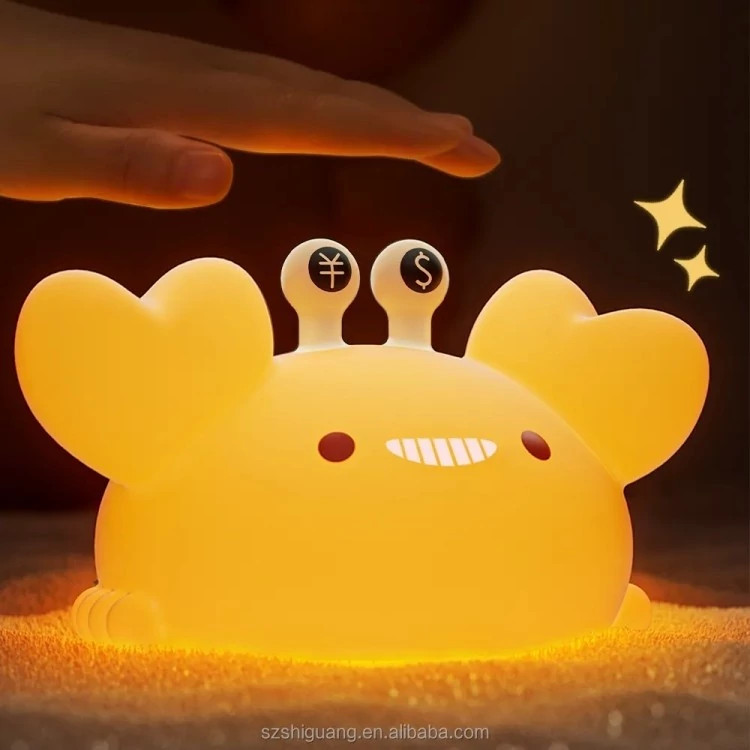 چراغ خواب سیلیکون خرچنگ خوشحال Happy Crab Silicone Night Light
