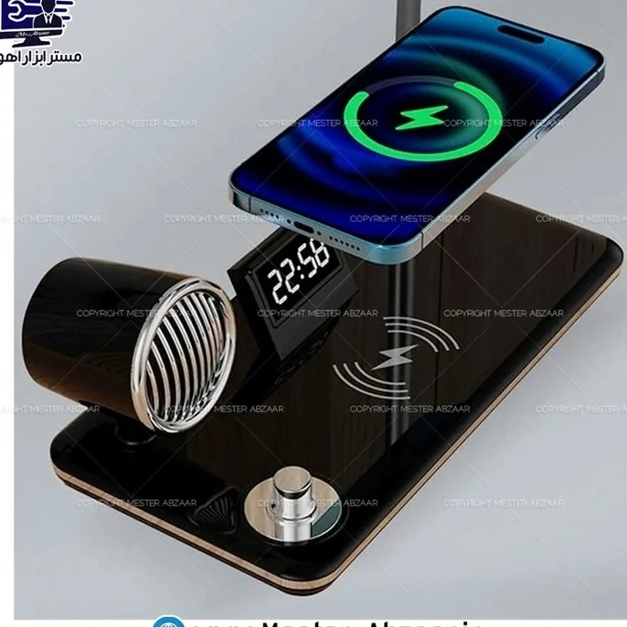 شارژر وایرلس اسپیکر دار و چراغ مطالعه مدل bt speaker 4 in 1