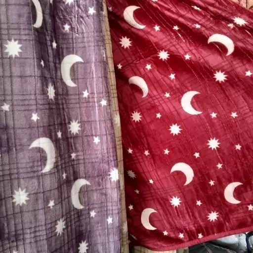 پتو مسافرتی یکنفره ماه ستاره ای و قلبی