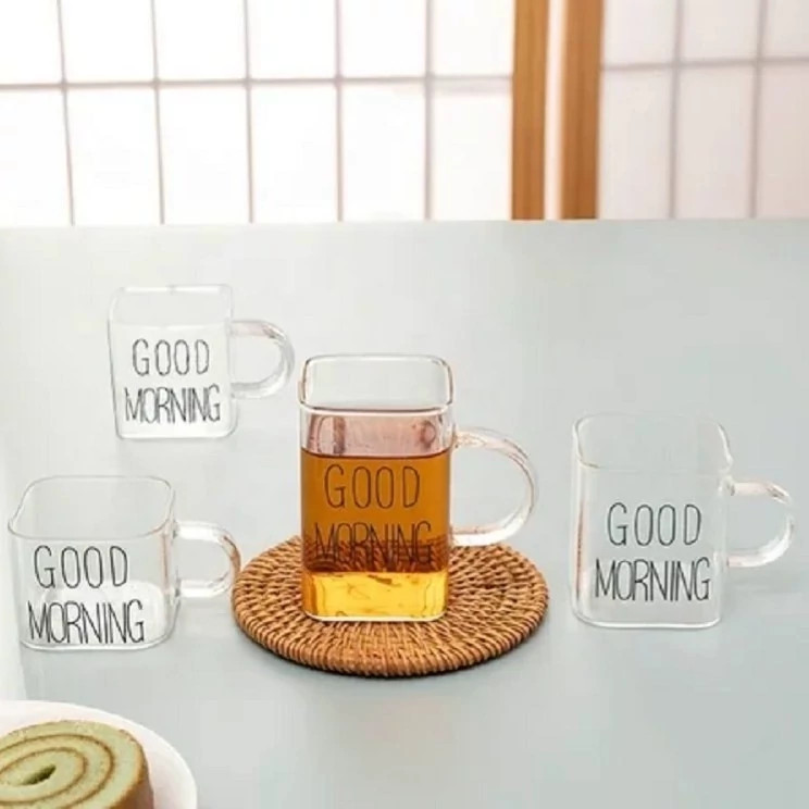 لیوان طرح Good Morning مدل مربعی ( در دو سایز )