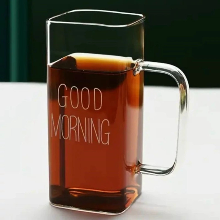 لیوان طرح Good Morning مدل مربعی ( در دو سایز )