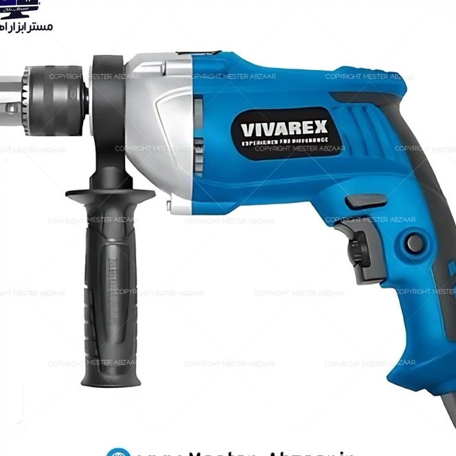 دریل 13 چکشی 810 وات ویوارکس کلید گازی نیم تنه فلزی دیمردار کد 8113 مدل VIVAREX VR8113-ID 12