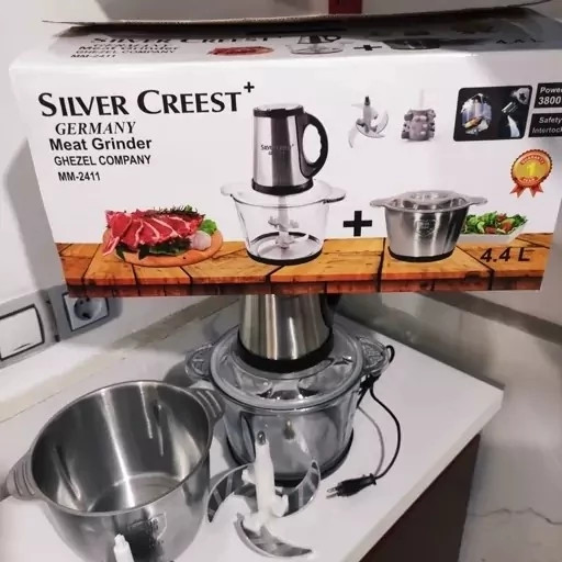 خردکن دو کاسه سیلورکرست 4.4 لیتری 4 تیغه استیل silver creest
