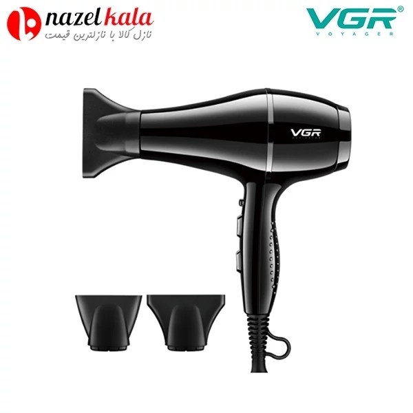 سشوار حرفه ای وی جی آر مدل V-414 با ۳ سری متمرکز کننده و باد سرد
