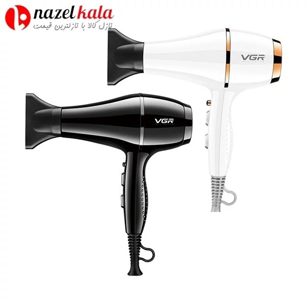 سشوار حرفه ای وی جی آر مدل V-414 با ۳ سری متمرکز کننده و باد سرد