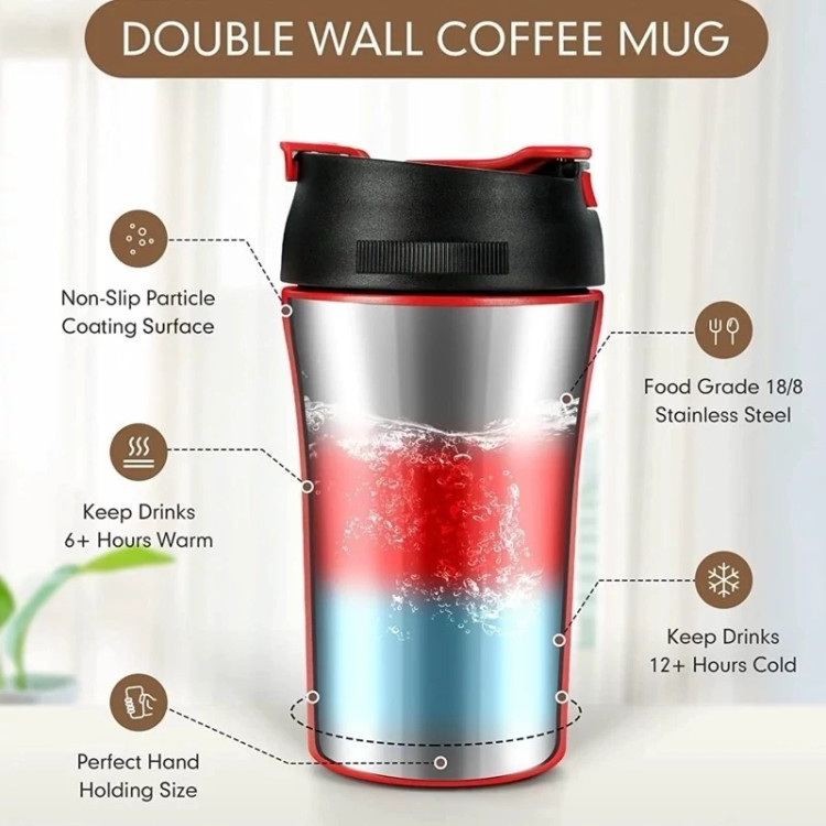 ماگ سفری coffee دو درب گنجایش 0.380 لیتر ( کد 10 )