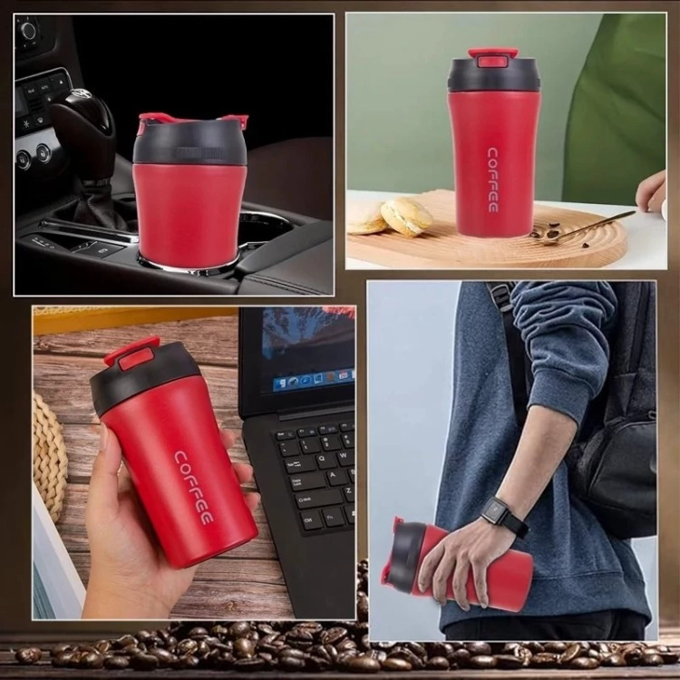ماگ سفری coffee دو درب گنجایش 0.380 لیتر ( کد 10 )