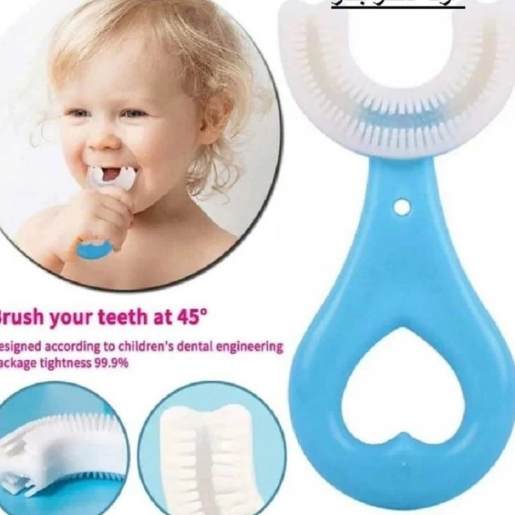 مسواک کودک مدل سیلیکونی چرخشی سری U سایز 2با برس نرم