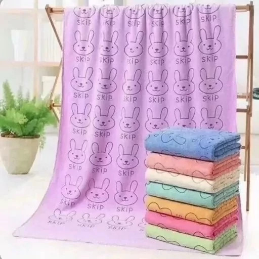 حوله استخری حوله ساحلی حمام مسافرتی نانو skip میکروفایبر ورزشی 70 در 140 نانوطرح خرگوش رنگبندی