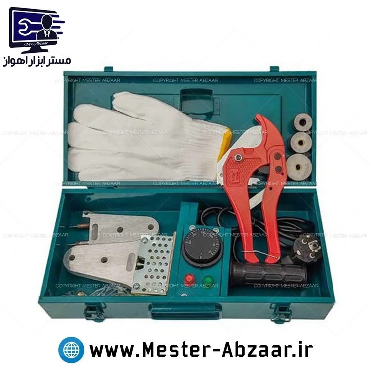 اتو لوله مینی خانگی 1800 وات دیمر دار با لوازم کامل قیچی ، المنت اضافه ، لقمه و دستکش باس مدل BOSS 32C توان 600-1800W