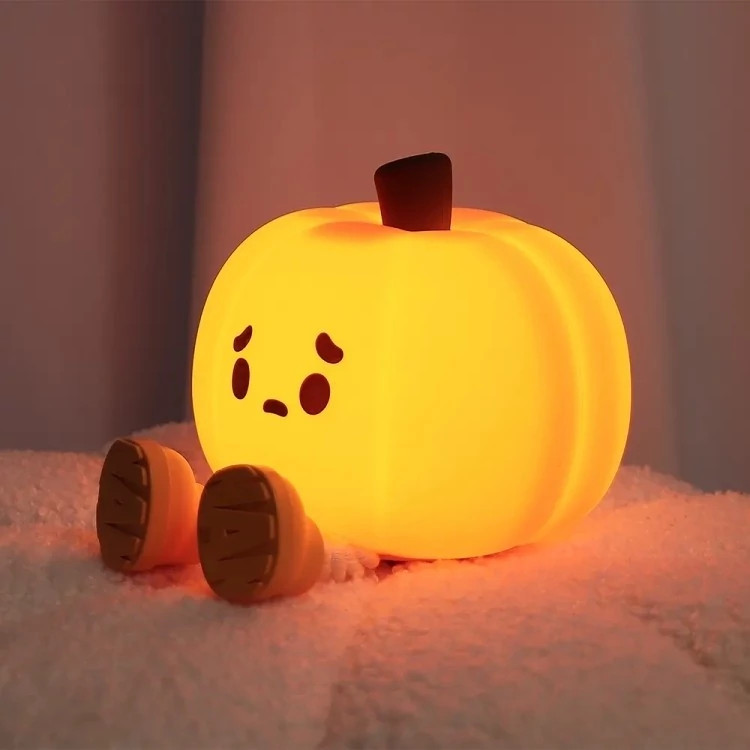 چراغ خواب سیلیکونی طرح کدو تنبل Pumpkin design silicone night light