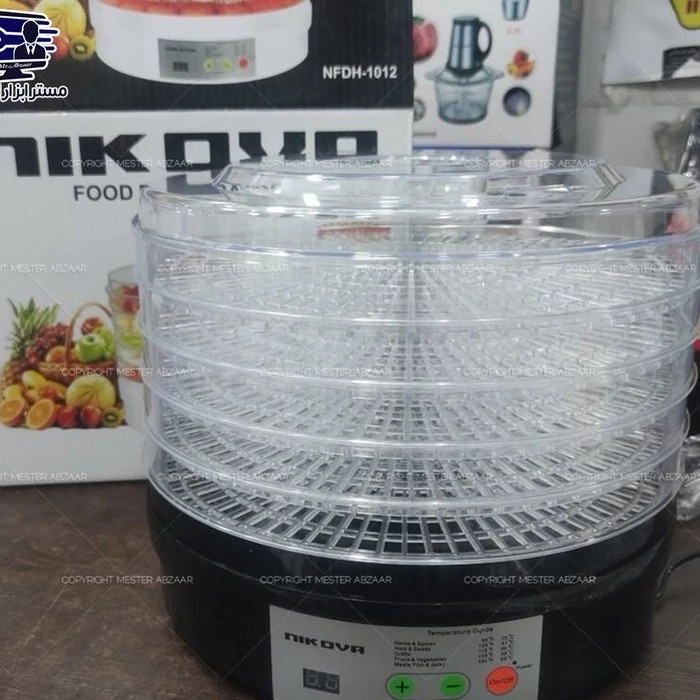 میوه و سبزی خشک کن 5 طبقه اتوماتیک نیکوا ژاپن 550 وات مدل NIKOVA NFDH-1012 نیکووا