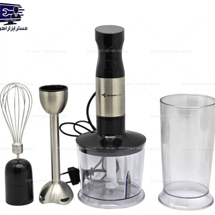 گوشت کوب برقی 4 کاره مباشی ژاپن 800 وات ( همزن خردکن مخلوط کن و...) مدل MEBASHI JAPAN ME-HM1100
