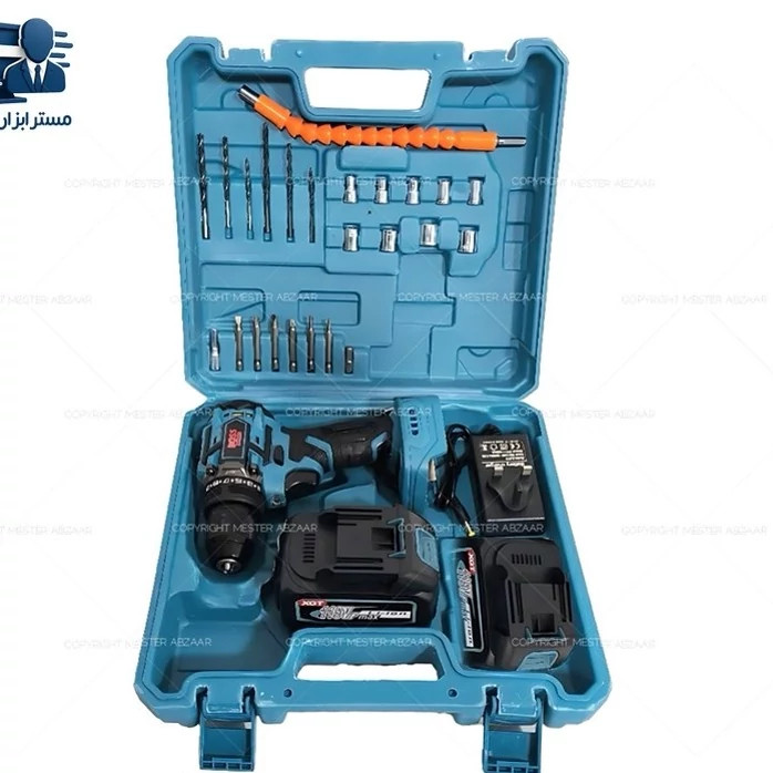 دریل شارژی براشلس طرح ماکیتا سه نظام فلزی 118 ولت دو باتری برند باس مدل BOSS 118W XGT