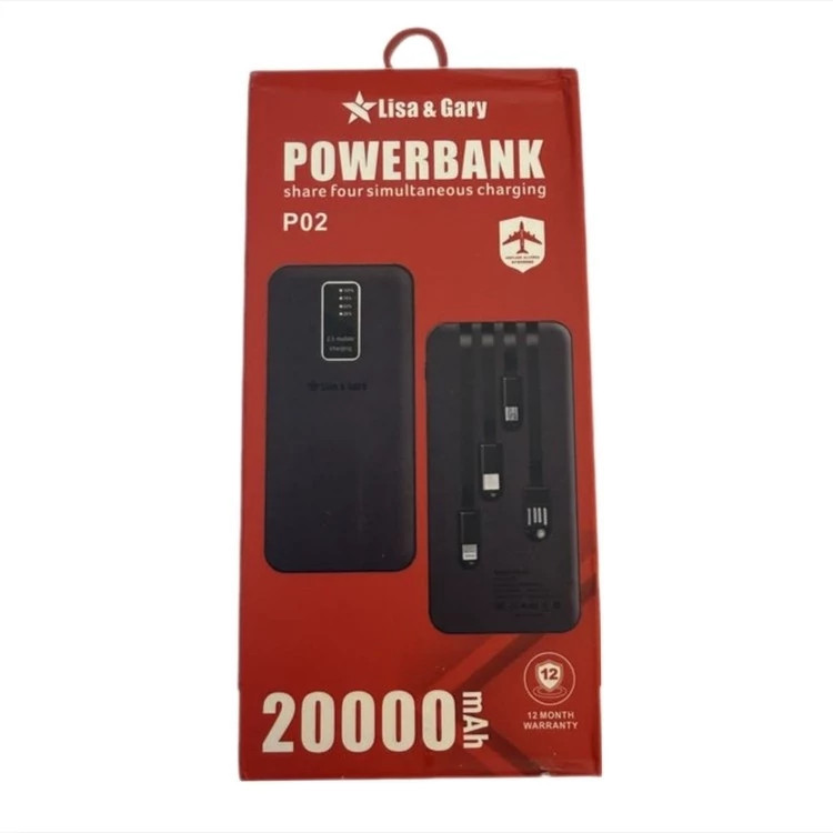 پاور بانک لیزا و گری مدل PB02 ظرفیت 20000 میلی آمپرساعت Lisa and Gary Power Bank Model PB02 Capacity 20000 mAh