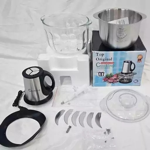 خردکن کوکینگ 5لیتری دوقولو 2200وات 2کاسه ،3 سرعته