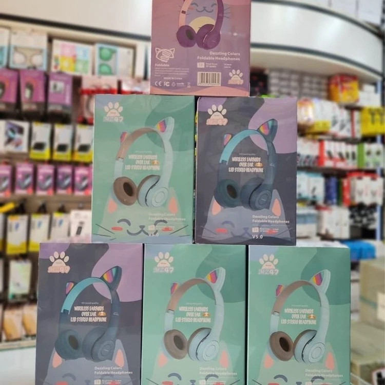 هدست بلوتوثی مدل MZ47 طرح گربه