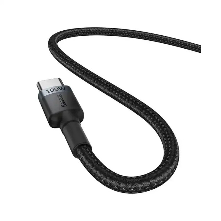 کابل شارژ Type-C to Type-C باسئوس مدل Cafule Series با طول 1 متر 100 وات (2عددی)