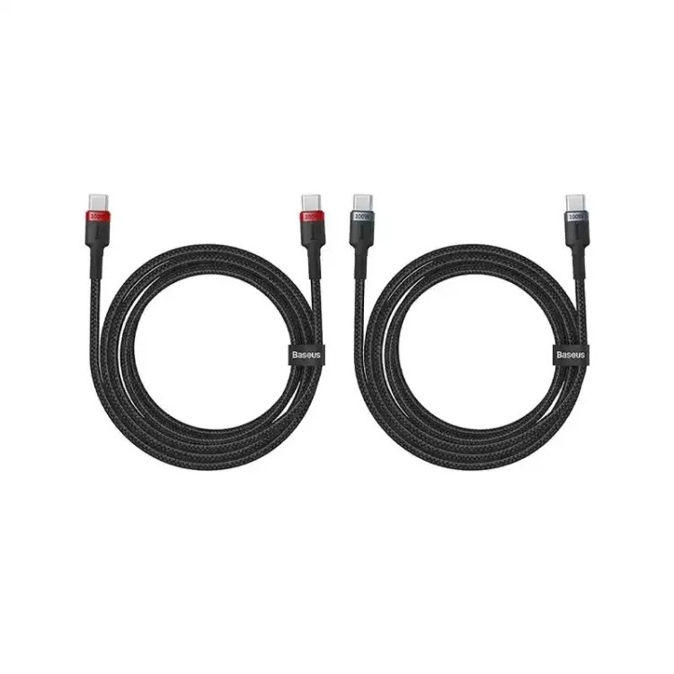 کابل شارژ Type-C to Type-C باسئوس مدل Cafule Series با طول 2 متر 100 وات (2عددی