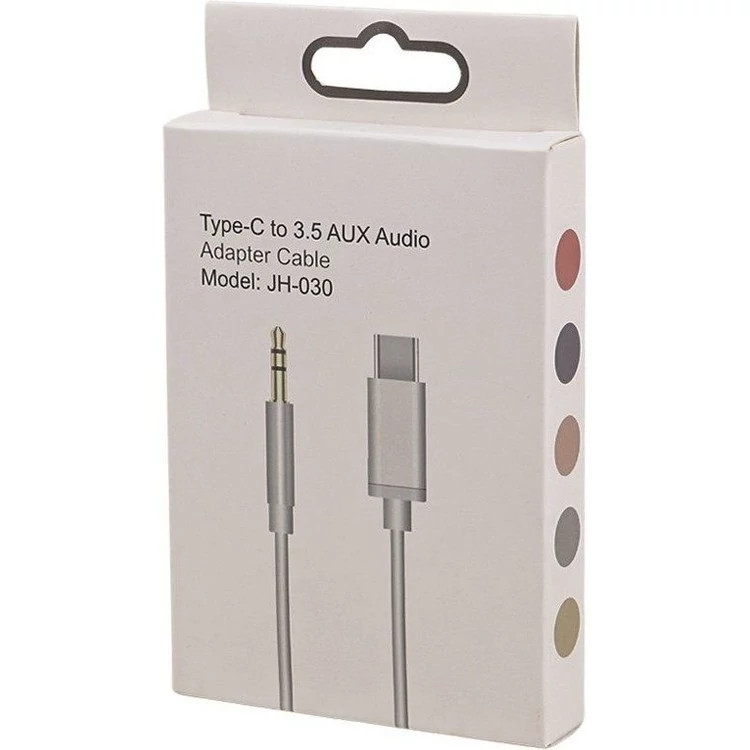 کابل تبدیل USB-C به AUX مدل JH-030 طول 1 متر JH-030 USB-C to AUX conversion c