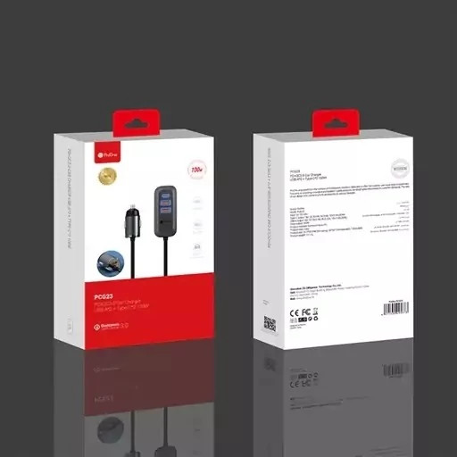 شارژر فندکی فست شارژ تایپ سی 100 وات پروان PCG23