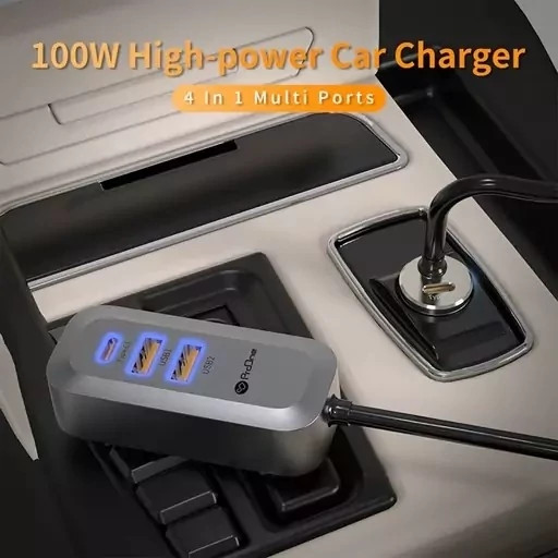 شارژر فندکی فست شارژ تایپ سی 100 وات پروان PCG23