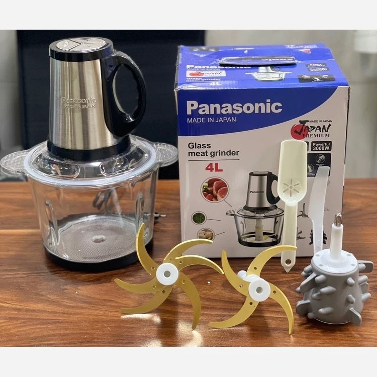 خردکن غذاساز پاناسونیک 4 لیتری 6تیغه طلایی 4 زاپاس سیر پاک کن و همزن- 3 کاره- قدرت 3000W وات