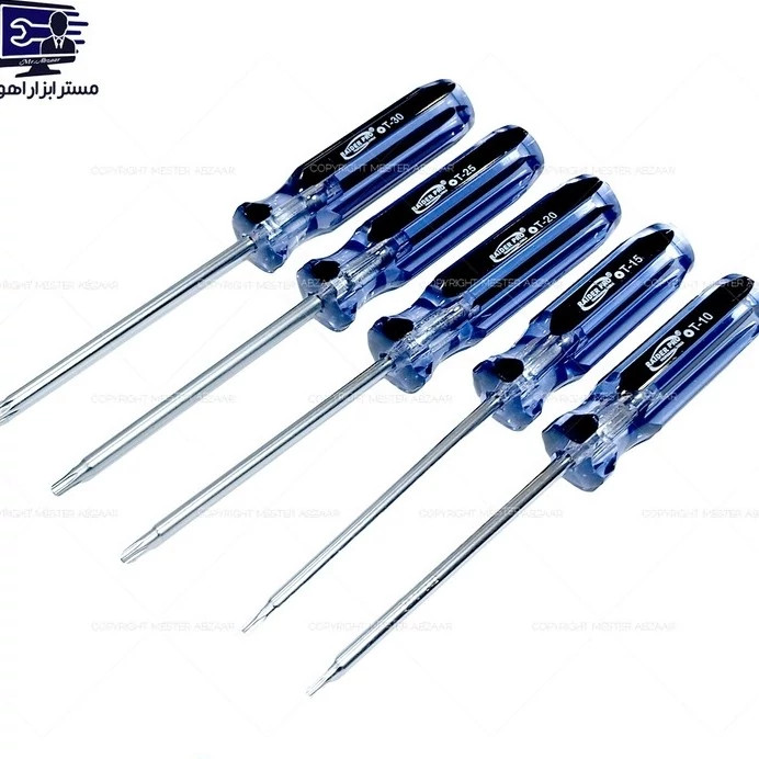 ست پیچ گوشتی ستاره ای 5 عددی برند رایدر پرو دسته شیشه ای مدل RAIDER PRO RDS-05TX