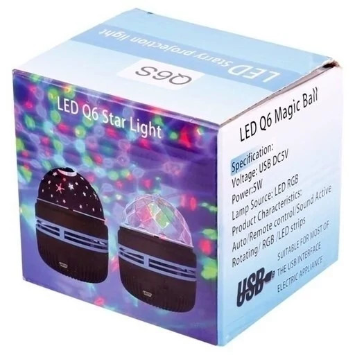 چراغ رقص نور طرح شفق LED Q6 Magic Ball ریموت کنترل