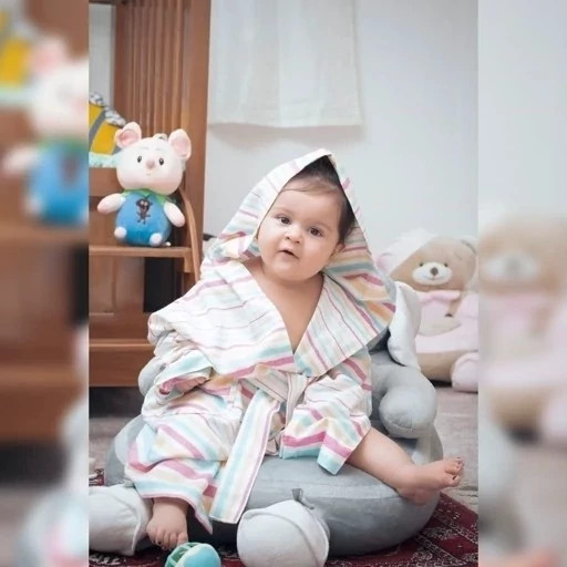 حوله تن پوش کودک یزدی بچه گانه سایز 75 تن پوش یزدی ابراهیمی حوله یزدی تن پوش کودک نخی جنس 100 درصد نخ