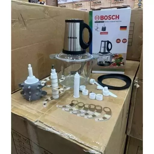 خرد کن برقی پیرکس 3000 وات مارک بوش، دارای دو عدد تیغه شش تایی تیتانیوم ، سیرپوست کن