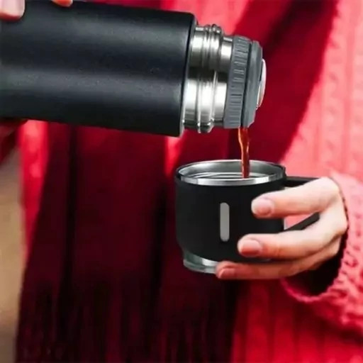 فلاسک 3 کاپ وارداتی مدل hot-cold گنجایش 0.5 لیتر