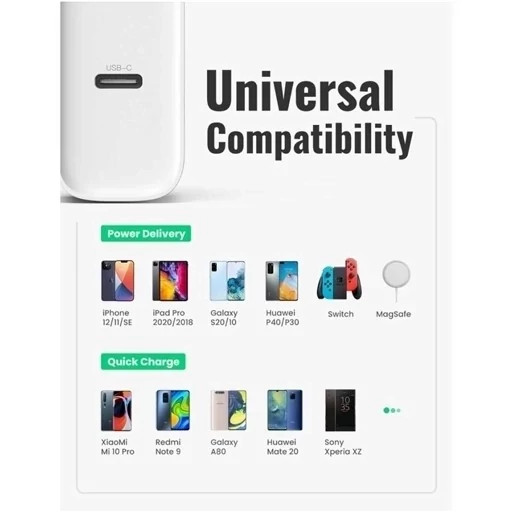 شارژر دیواری تایپ سی فست 20 وات یوگرین CD137 6045.