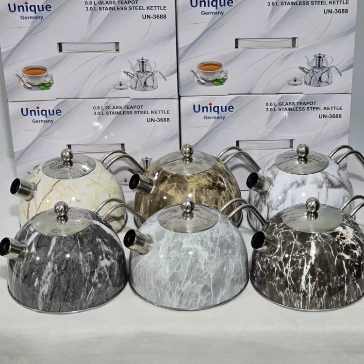 کتری قوری سوتی یونیک UNIQUE (6 رنگ) وارداتی (3 لیتر) (0.6 لیتر)