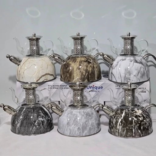 کتری قوری سوتی یونیک UNIQUE (6 رنگ) وارداتی (3 لیتر) (0.6 لیتر)