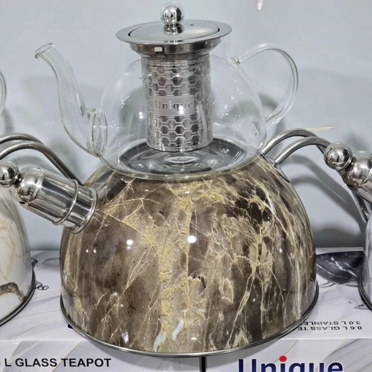 کتری قوری سوتی یونیک UNIQUE (6 رنگ) وارداتی (3 لیتر) (0.6 لیتر)