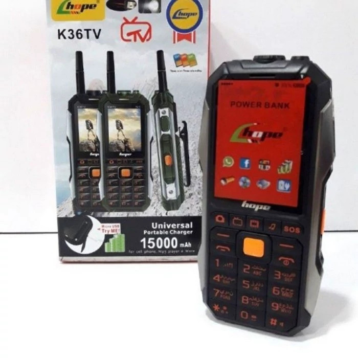گوشی ساده ارتشی هوپ مدل K36 TV سه سیمکارت hope K36 TV (بدون گارانتی شرکتی)