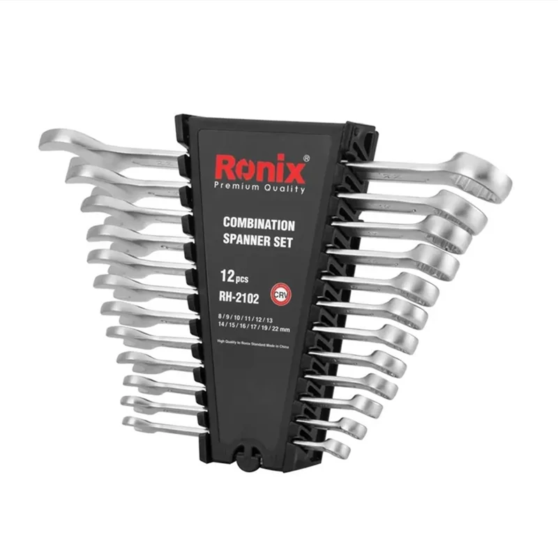 آچار یک سر تخت یک سر رینگی رونیکس مدل RH-2102 مجموعه 12 عددی