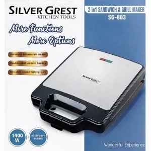 ساندویچ ساز  و گریل 2 کاره سیلور گرست مدل SG-803 توان 1400 وات