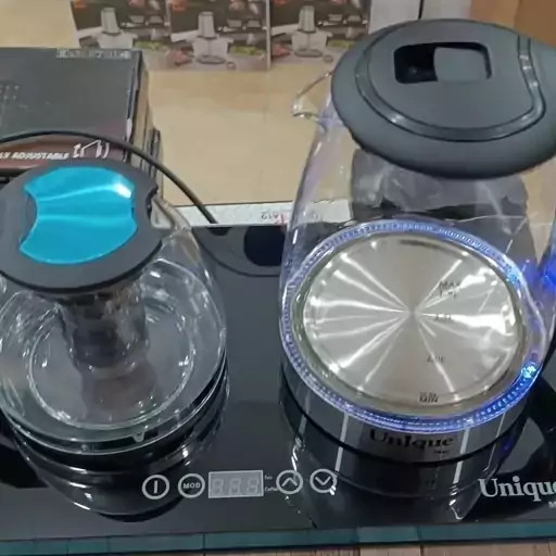 چایساز چای ساز کنارهمی صفحه لمسی یونیک کتری شیشه ای 2200 وات