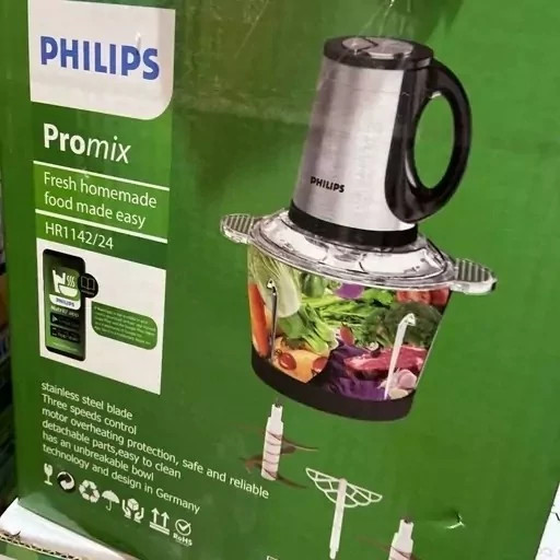 خردکن فیلیپس philips توان 3000 وات 4+6 تیغه طلایی کاسه شیشه ای 3/8 لیتری