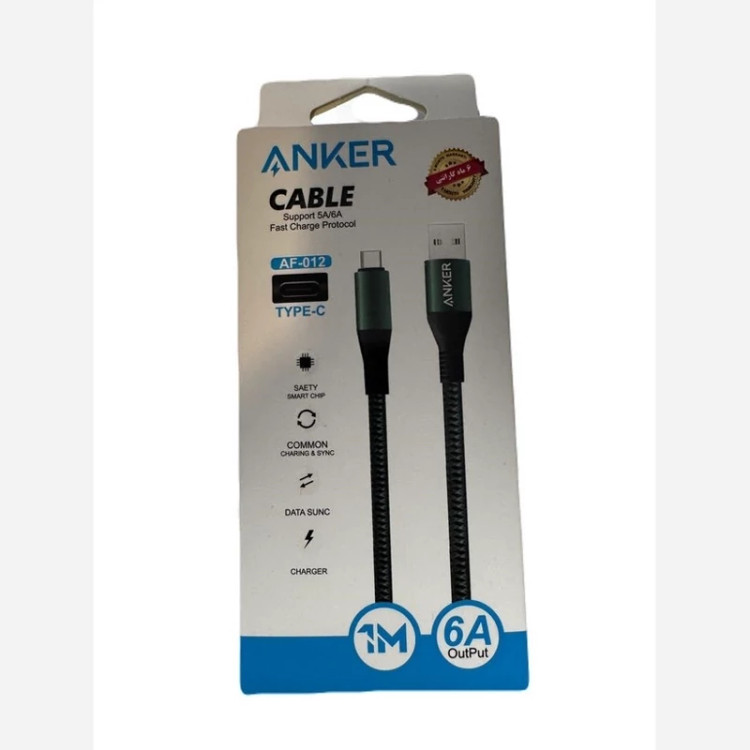 کابل تبدیل USB به تایپ سی انکر مدل Af012 طول 0.9 متر