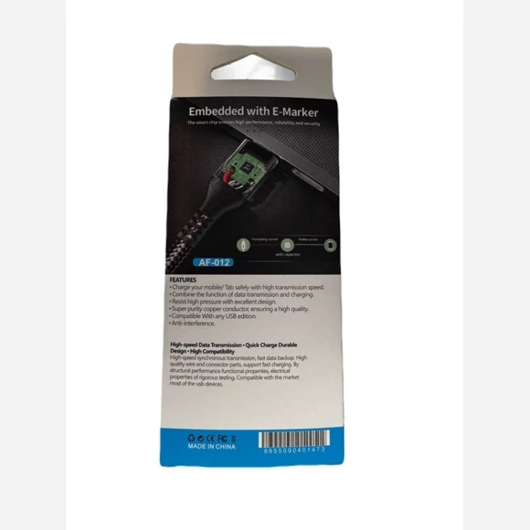 کابل تبدیل USB به تایپ سی انکر مدل Af012 طول 0.9 متر